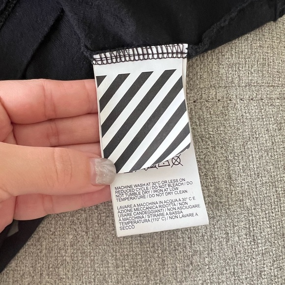 OFF WHITE Virgil Abloh 2020 black logo giant print back cotton tshirt Size M - Picture 6 of 7